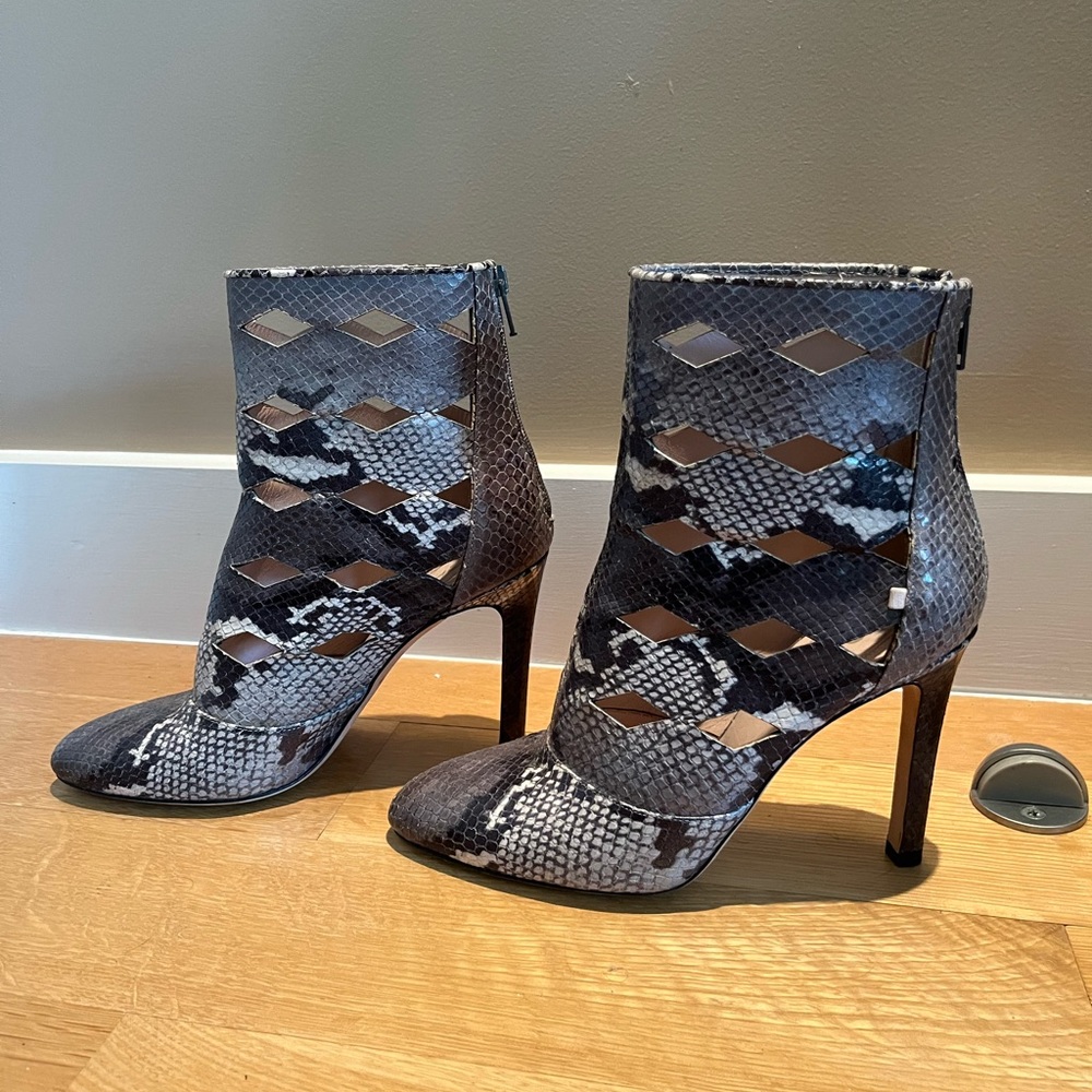 Sjp Collection Snake Print Heeled Boot - image 1